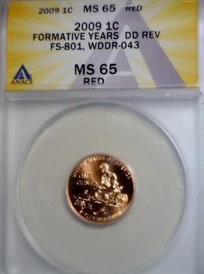 2009 ERROR ANACS MS65 WDDR #043 Lincoln Cent Coin Doubled Die Cherry Pck FS #801 - Image 1 of 4