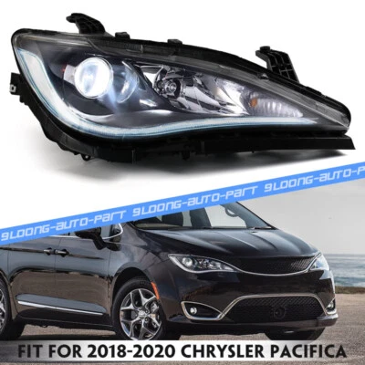 Passenger For 2017-2020 Chrysler Pacifica Halogen Headlight Headlamp w/LED DRL - Image 1 of 4