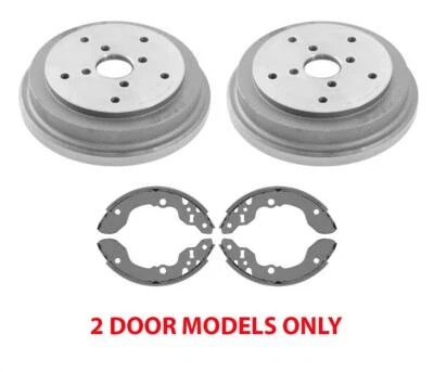Fits 1989-1995 Suzuki Sidekick 2 Door 91-95 Geo Tracker Rear Brake Drums & Shoes - Image 1 of 4