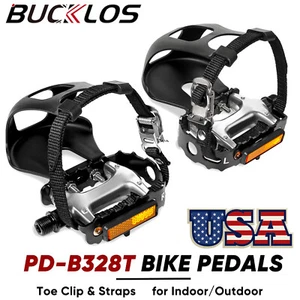 Pinzas plateadas para dedos de pedal con correas ciclismo para bicicleta de carretera y montaña 9/16" - Imagen 1 de 9