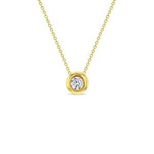 Clear Hidden Halo CZ Toddler / Kids / Girls Pendant/Necklace - 14k Gold - Picture 1 of 5