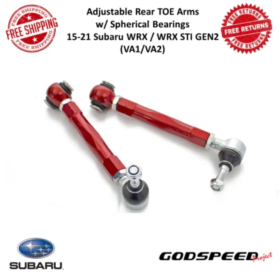 Задние рычаги носка Godspeed Adj со сферическими подшипниками подходят для Subaru WRX / WRX STI 15–21 годов выпуска - Изображение 1 из 4