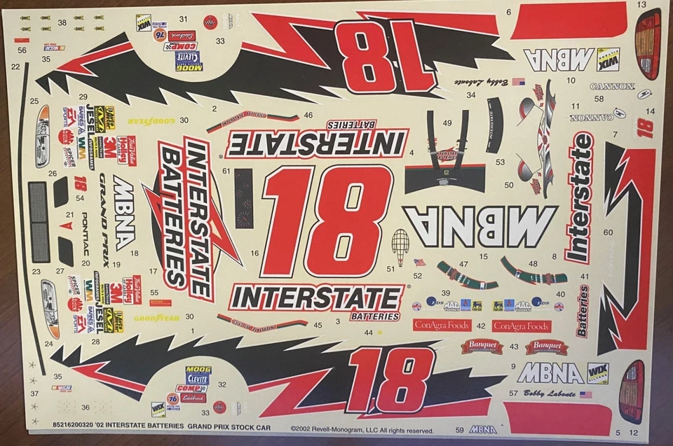 Calcomanías Revell - 2002 Interstate Batteries Grand Prix Stock Car - 8521620032 - SW Foto 1 de 1