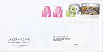2006 Spain cover sent from Barcelona to Gillingham, Kent UK - Image 1 of 2