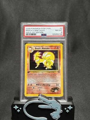 2000 POKEMON GYM CHALLENGE #3 NM - MT PSA 8 BROCK'S NINETALES HOLO 1ST EDITION - Image 1 of 2