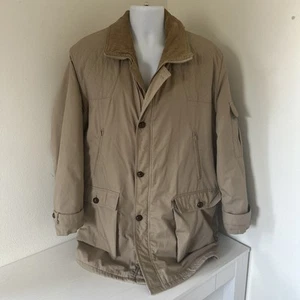 Vtg Field & Stream Hunting Parka Jacket Mens L 42 Beige Flannel Lined Coat Barn - Picture 1 of 5