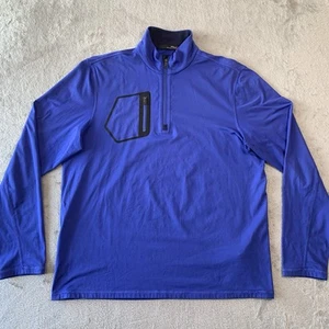 Ralph Lauren RLX 1/4 Zip Top Mens Large Blue Performance Stretch Pullover Golf - Picture 1 of 16