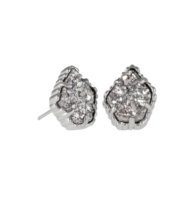 Серьги-гвоздики с родиевым платиновым покрытием Kendra Scott Tessa + коробка и сумка KS - Изображение 1 из 4