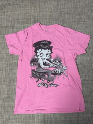 Camisa Betty Boop Talla XS Rosa Brisco Marcas Motociclista Punk Grunge Y2K Foto 1 de 4