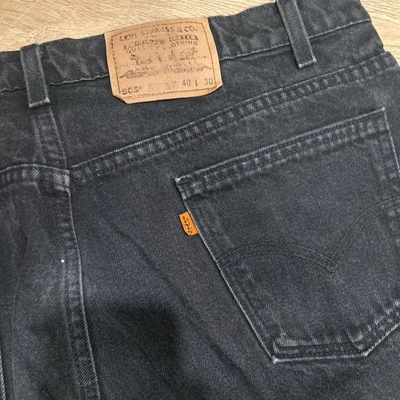 90s Levi’s Black 505 Orange Tab Jeans Made In USA - Image 1 of 3