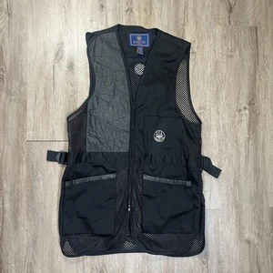 Beretta Men's Shooting Vest Leather Large Mesh Black - Picture 1 of 6