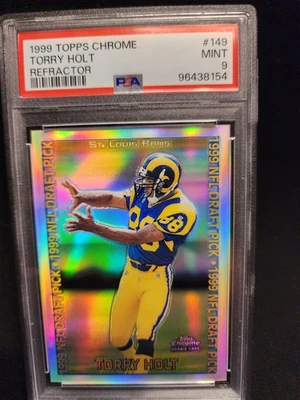 1999 TOPPS CHROME #149 TORRY HOLT REFRACTOR PSA 9 MINT ROOKIE CARD RC - Image 1 of 2