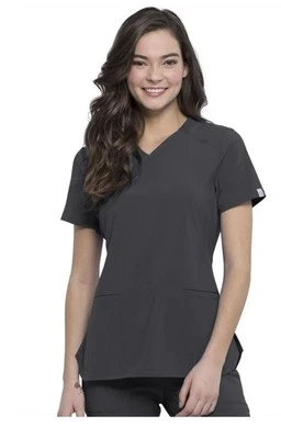 NEW Cherokee Infinity Scrubs V Neck Top CK865A PWPS Pewter - Size Large - Image 1 of 4