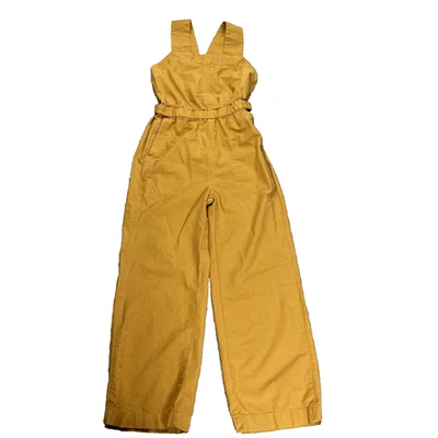 Everlane The Fatigue Apron Jumpsuit Amber Gold Size 4 Organic Cotton Linen Blend - Image 1 of 4
