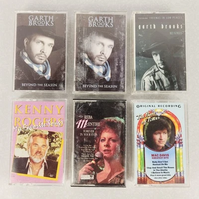 Country Western Cassette Tapes Lot Of 6 Garth Brooks Kenny Rogers Reba Mac Davis - Image 1 of 4