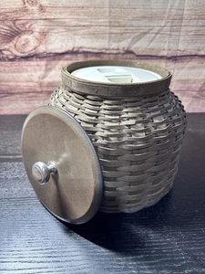 Longaberger Beehive Cookie Jar Woven Rich Brown Basket  2006 Insert & Lid - Picture 1 of 12