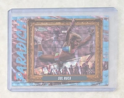 2025 Topps Chrome WWE Sol Ruca Paradigm  Aqua Geometric Refractor #75/125! - Image 1 of 2