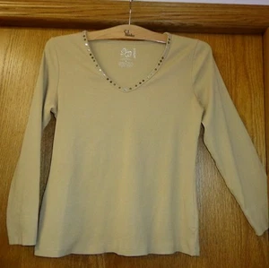 Woman's sz XL Tan ribbed knit TOP - - Picture 1 of 3