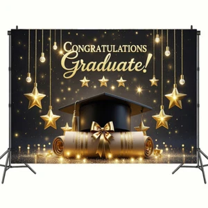 2025 Abschluss Fotografie Hintergrund Bachelor Hut Dekor Banner Foto Requisiten - Bild 1 von 16
