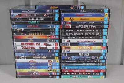 HUGE MARVEL MCU DVD LOT - 46 movies xmen Spiderman deadpool avengers - image 1 of 3