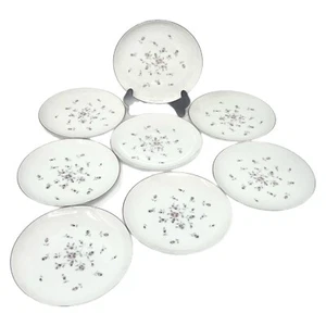 (8) James Chatelaine Porzellan Brot & Butter Teller Boutique rosa/grau Rosen 6" - Bild 1 von 10