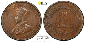 AUSTRALIA 1923 HALF PENNY KEY RARE DATE LOW MINT PCGS AUNC GRADE CV $24,990.00 - Picture 1 of 1