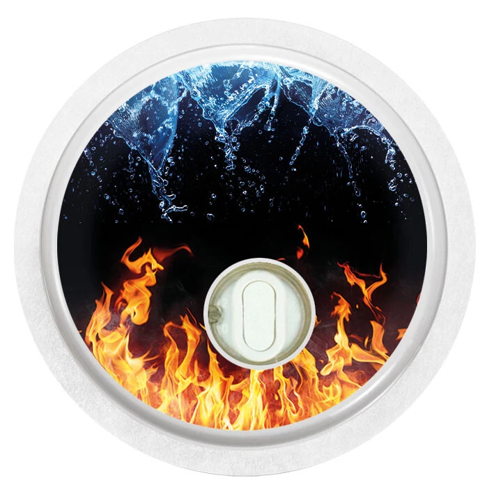 Aufkleber Sticker für FreeStyle Libre 3 Sensor 2x Wasser und Flammen myDili