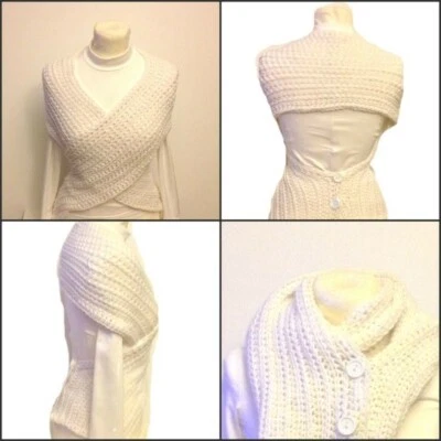 Shawl Cross Vest Capelet Neck Warmer Stole Countouring Vest Printed Pattern - Image 1 of 4