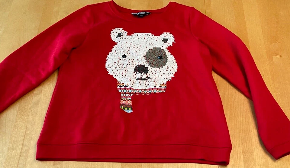 Sudadera LANDS' END Oso Polar Lentejuelas NIÑAS L 14 Foto 1 de 4