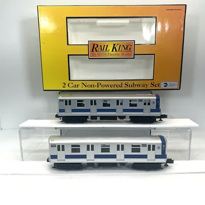 MTH RailKing 30-2161 MTA Non-Powered 2-Car Subway Add On Set O Used D New York - Image 1 of 4