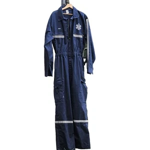 Mono Vintage XL Azul Marino Hecho en EE. UU. Pro Tuff Trabajo Mecánico Médico Reflectante - Imagen 1 de 6