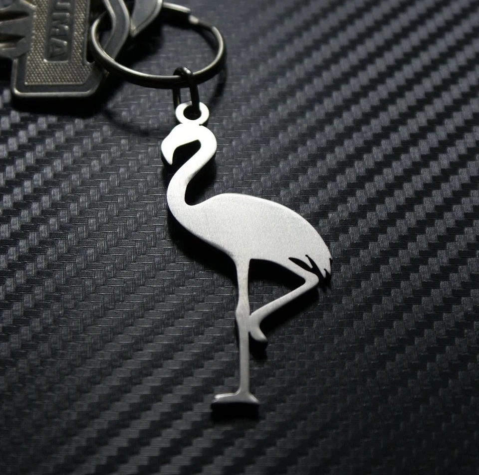 FLAMINGO Tropical Pink Bird Animal Elegant Pretty Keyring Keychain Key Fob Gift - Image 1 of 1