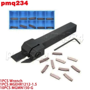 MGEHR1212-1.5 + 10* MGMN150-G 9030 CNC Grooving Cut-Off Tool Holder 1.5 mm Width - Picture 1 of 5