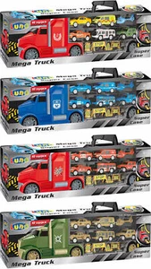 Luna LKW Autotransporter Tragekoffer 10-tlg. mit Fahrzeugen Helikopter - Bild 1 von 5