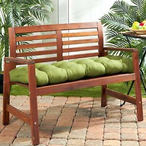 Porch Swing Cushion Glider Bench Seat 52" Tufted Padded Outdoor Pillow Green