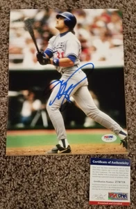 MLB HOF CATCHER MIKE PIAZZA AUTOGRAPHED DODGERS 8X10 COLOR PHOTO - PSA/DNA COA - Picture 1 of 5