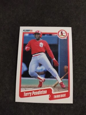 Tarjeta de béisbol Fleer 257 Terry Pendleton 1990 Cardenales de San Luis Foto 1 de 2
