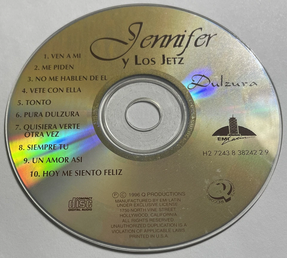 Dulzura by Jennifer y los Jetz (CD, 1996,EMI Music Distribution)DISC ONLY! MZ Foto 1 de 1