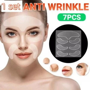 7PCS Reusable Silicone Anti Wrinkle Forehead Face Pads Skin Care Patches - Picture 1 of 10