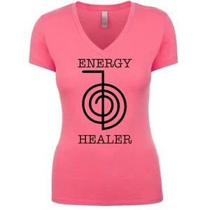 Energy Healer reiki alternative medicine spiritual healing gift Women's V Neck - Picture 1 of 3