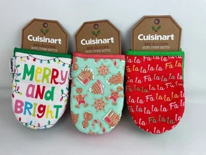 Cuisinart 2 pack Silicone Mini Oven Mitts Christmas Holiday Themed - Picture 1 of 7