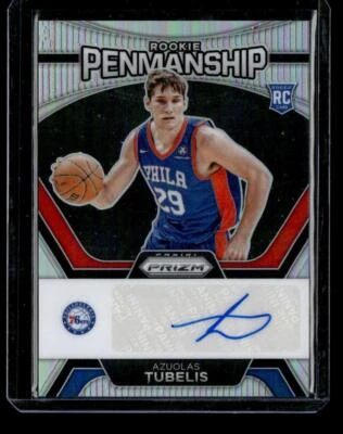 2023-24 Panini Prizm #RP-TUB Azuolas Tubelis Rookie Penmanship Prizms Silver - Image 1 of 2