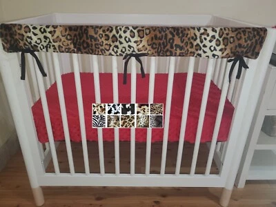 Capa de trilho para berço leopardo zebra girafa estampa animal berço roupa de cama protetor para berço - Imagem 1 de 4