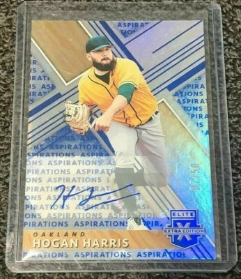 Hogan Harris 2019 Elite Extra Blue Aspirations Rookie Auto#7/50!A's P RC FUTURE  - Image 1 of 3