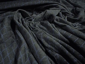 Stretch Double Jersey Fabric, Per Metre - Mock Quilted Diamond - Black & Blue - Picture 1 of 3