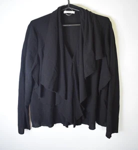 GIVENCHY Black Wool Chiffon Asymmetric Distressed Cardigan Sweater Sz 44 US 12 - Picture 1 of 10