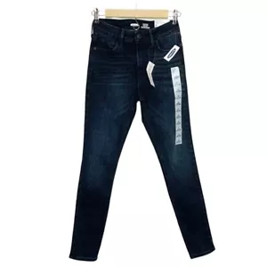 Old Navy NWT Rockstar Super Skinny High Rise Denim Blue Jeans Size 0 - Picture 1 of 5
