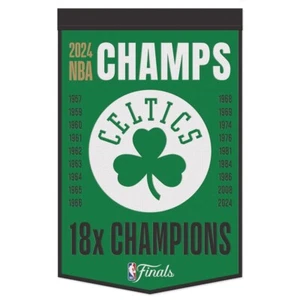 BOSTON CELTICS 18X NBA CHAMPIONS BANNER LANA 24" x 38" NUOVO WINCRAFT 👀 - Foto 1 di 1