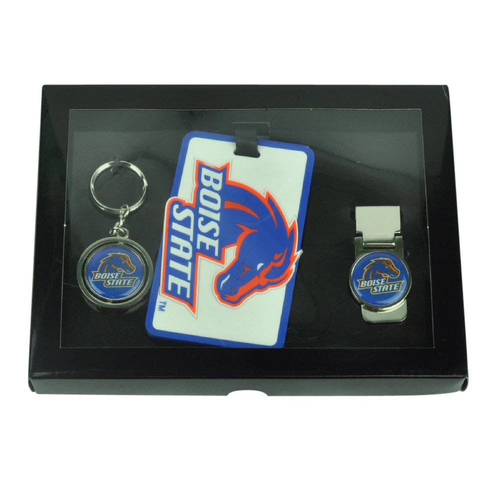 NCAA Boise State Broncos Key Chain Money Clip Id Holder Men Gift Set Blue Sport - Image 1 of 1