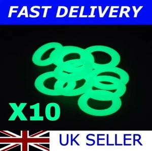 X10 Glow In The Dark O Rings Buzz Bars Bite Alarms Carp Fishing Tackle Rods - Picture 1 of 6
